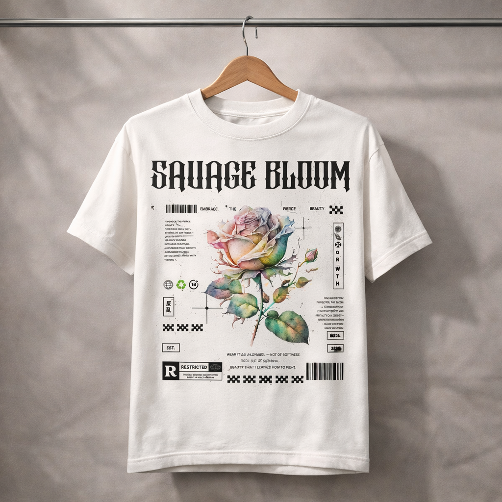 Savage Bloom Heavyweight Streetwear Tee