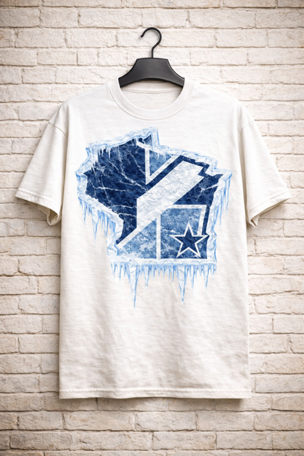 Wisconsin Frozen Heavyweight Streetwear Tee – Navy & Ice