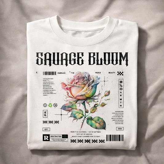 Savage Bloom Heavyweight Streetwear Tee