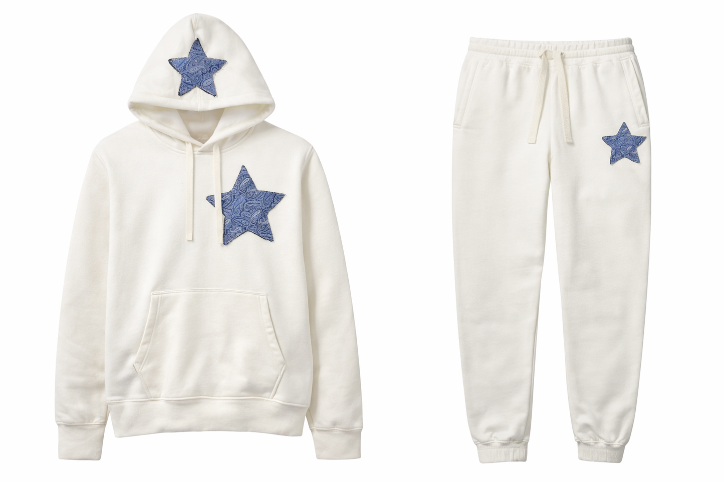 WHITE NOISE — Premium Paisley Star Set (Hoodie + Joggers)