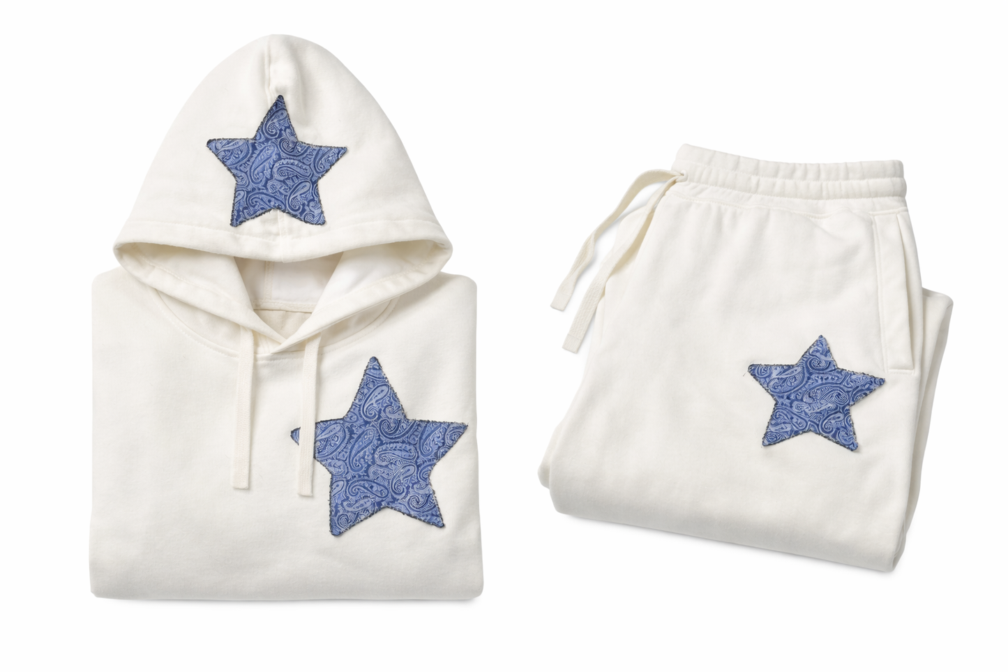 WHITE NOISE — Premium Paisley Star Set (Hoodie + Joggers)