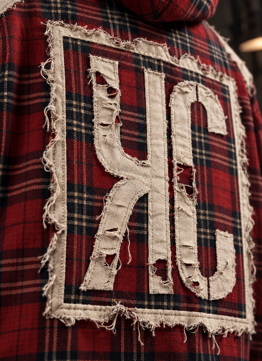 KAØS & Co. Red Plaid Zip Hoodie.