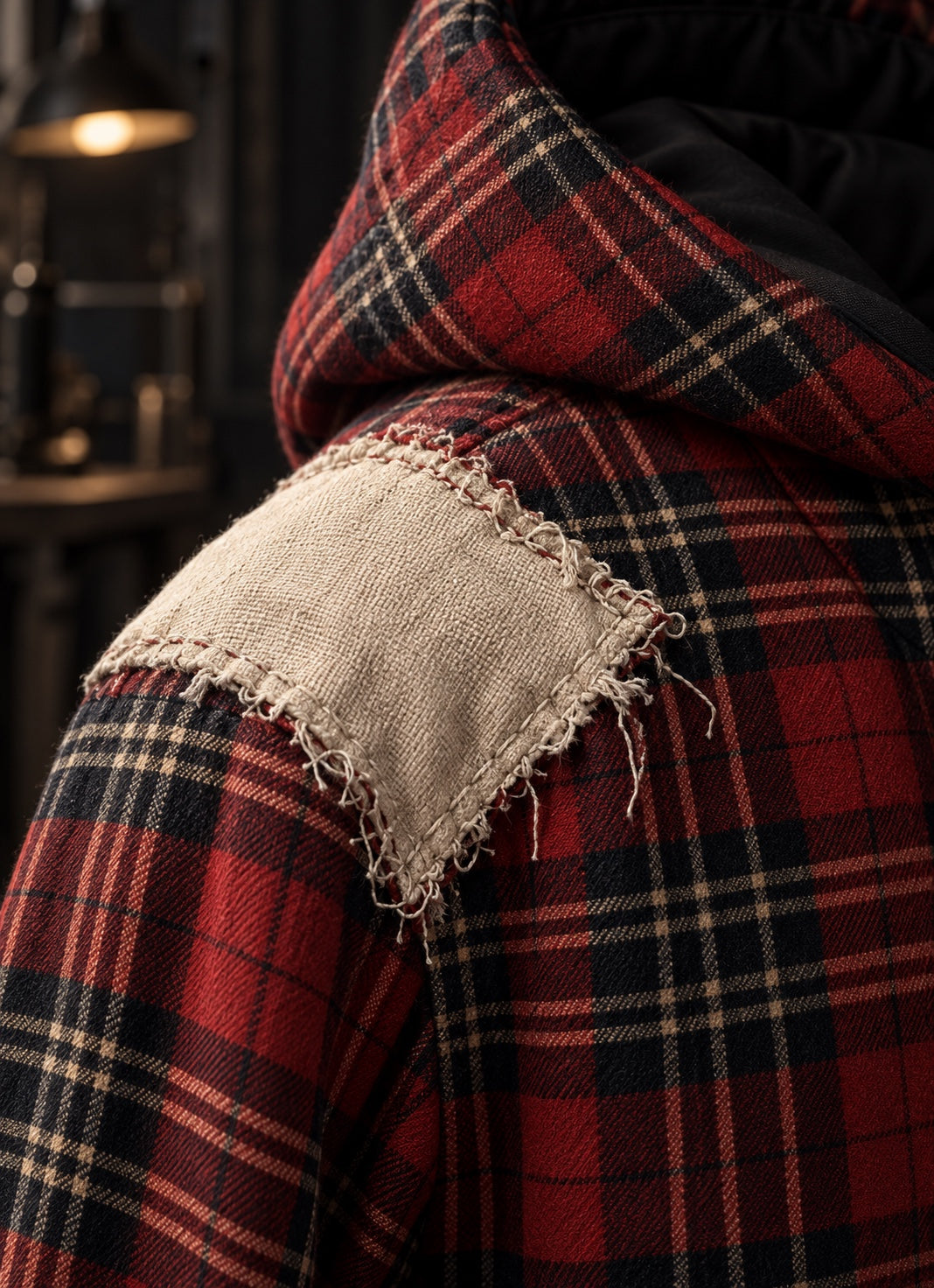 KAØS & Co. Red Plaid Zip Hoodie.