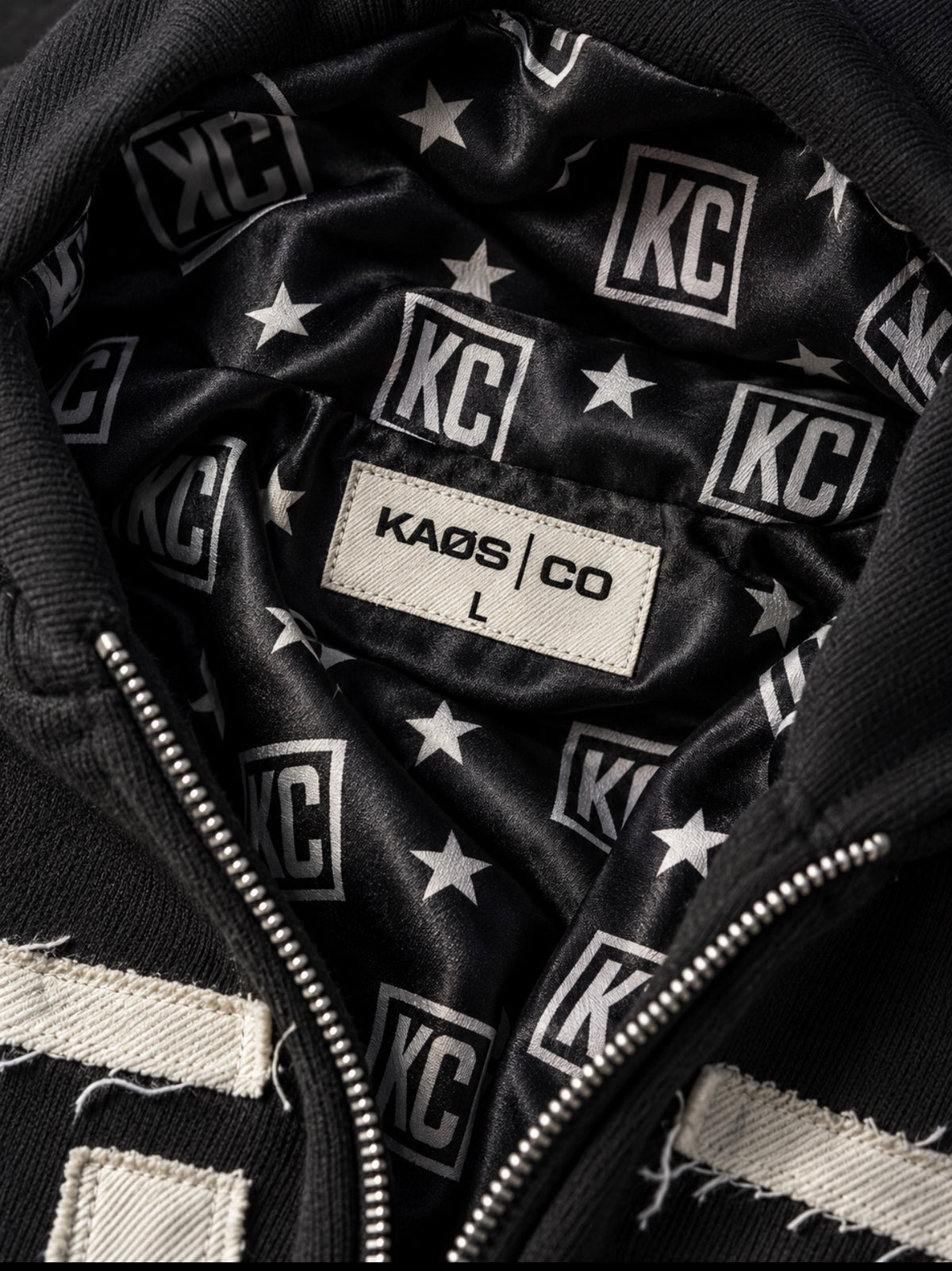 KAØS & Co. "KC" Appliqué Zip Hoodie