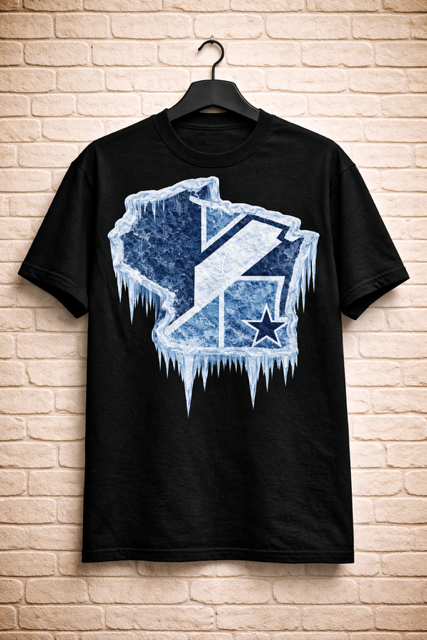Wisconsin Frozen Heavyweight Streetwear Tee – Navy & Ice