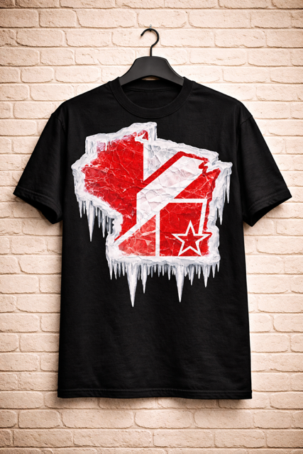 Wisconsin Frozen Heavyweight Streetwear Tee – Red & White