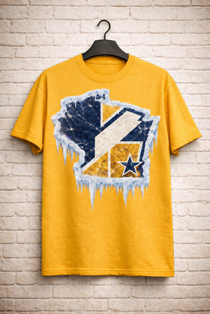 Wisconsin Frozen Heavyweight Streetwear Tee – Navy & Gold