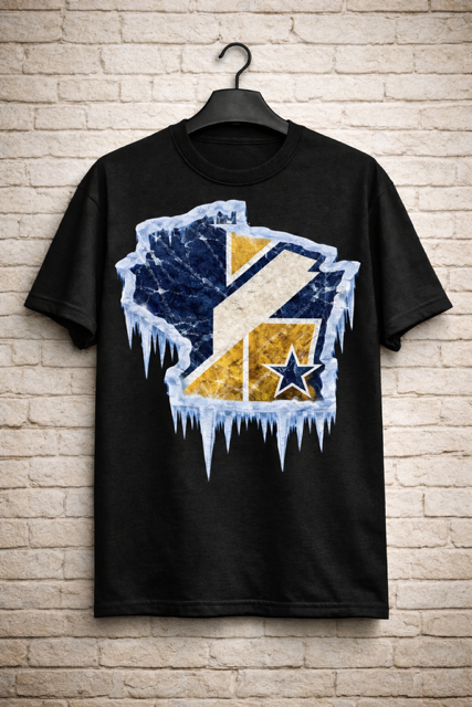 Wisconsin Frozen Heavyweight Streetwear Tee – Navy & Gold