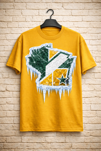 Wisconsin Frozen Heavyweight Streetwear Tee – Green & Gold