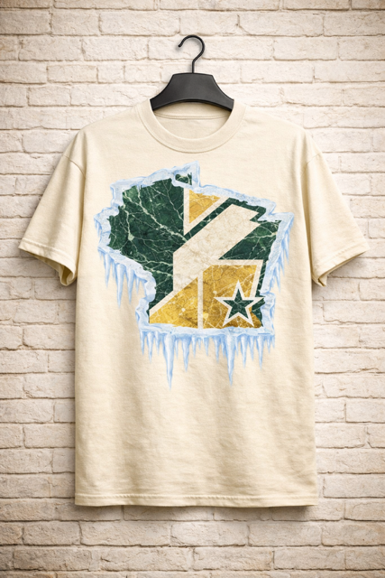 Wisconsin Frozen Heavyweight Streetwear Tee – Green & Gold