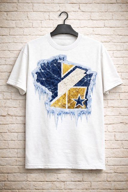 Wisconsin Frozen Heavyweight Streetwear Tee – Navy & Gold