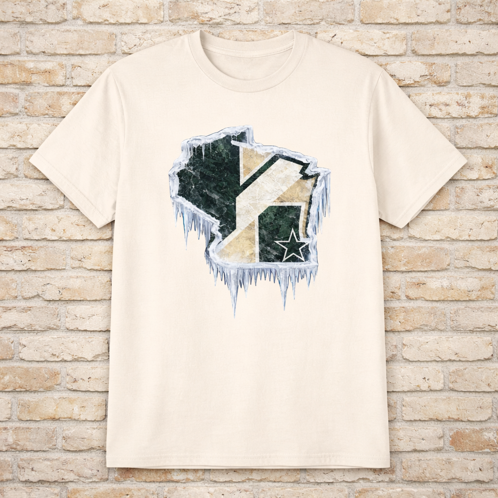 Wisconsin Frozen Heavyweight Streetwear Tee – Green & Cream