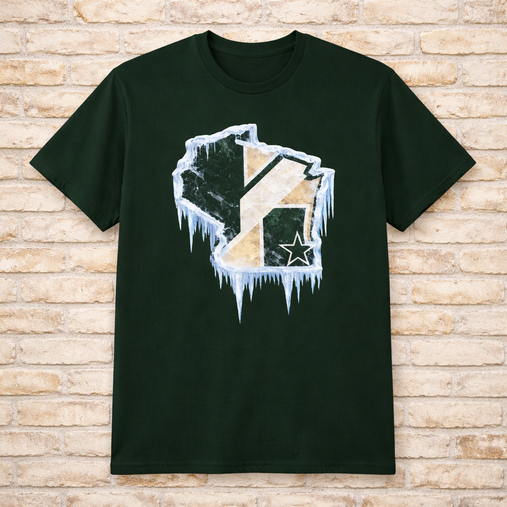 Wisconsin Frozen Heavyweight Streetwear Tee – Green & Cream